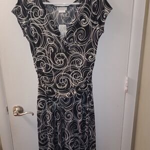 Van Heusen Black and White Swirl Midi Dress